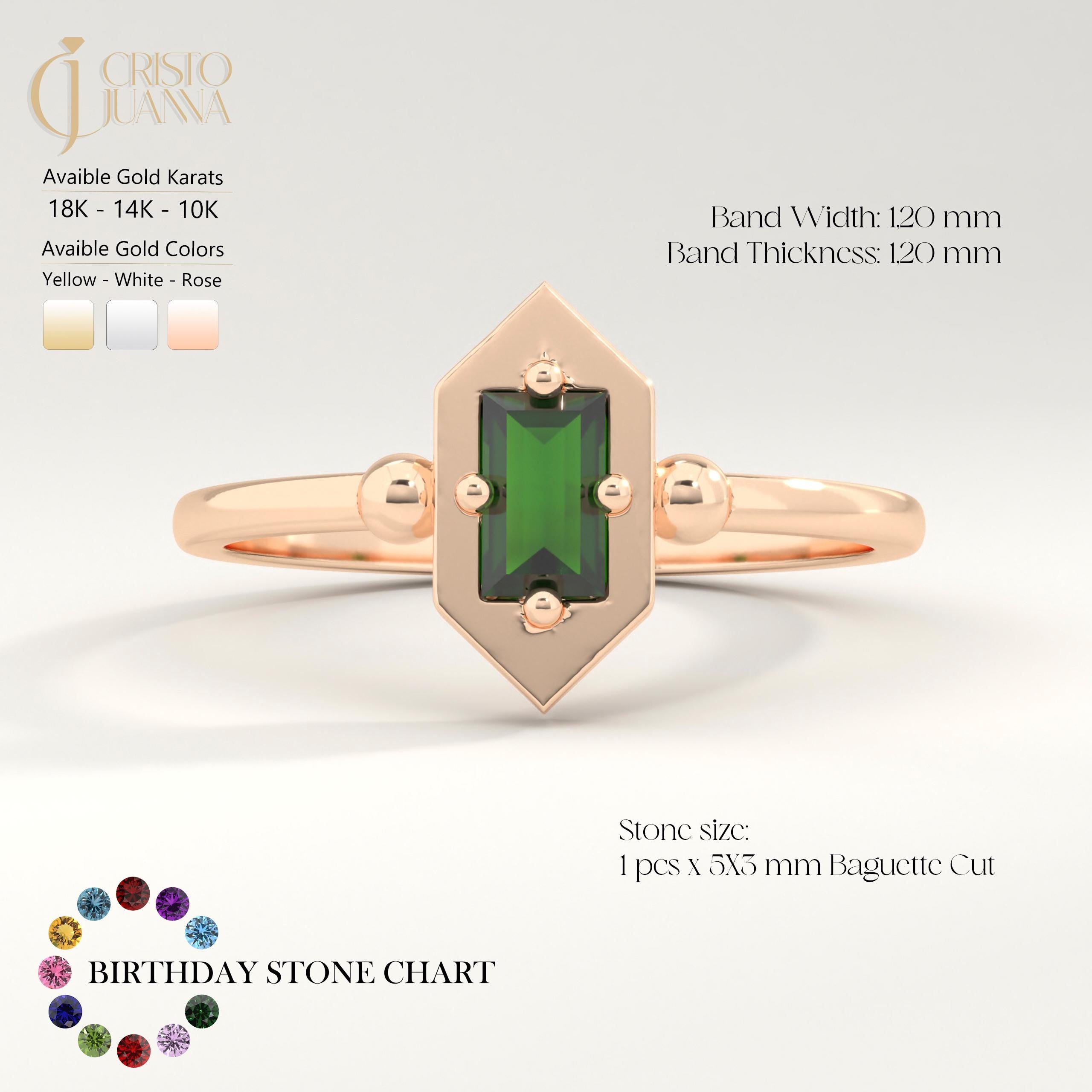 Baguette Emerald Ring – 14K Yellow Gold 💚✨
Elegant baguette-cut emerald ring in a sleek vertical design, perfect for stacking or wearing solo. A timeless birthstone piece that brings a pop of green to any jewelry collection, ideal for lovers of dainty yet striking rings. 💎