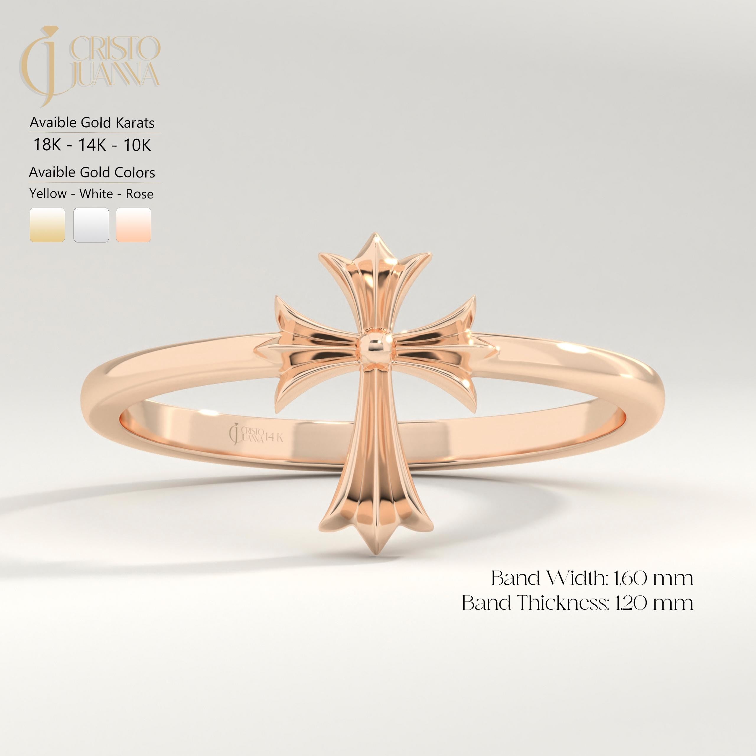 Rosary Cross Ring – 14K Solid Gold Vertical Faith Band 💛✝️
This dainty rosary-inspired cross ring is a graceful symbol of faith and devotion. Crafted in 14K solid gold, it's the perfect piece for everyday wear, religious milestones, or meaningful Christian gifts for women.