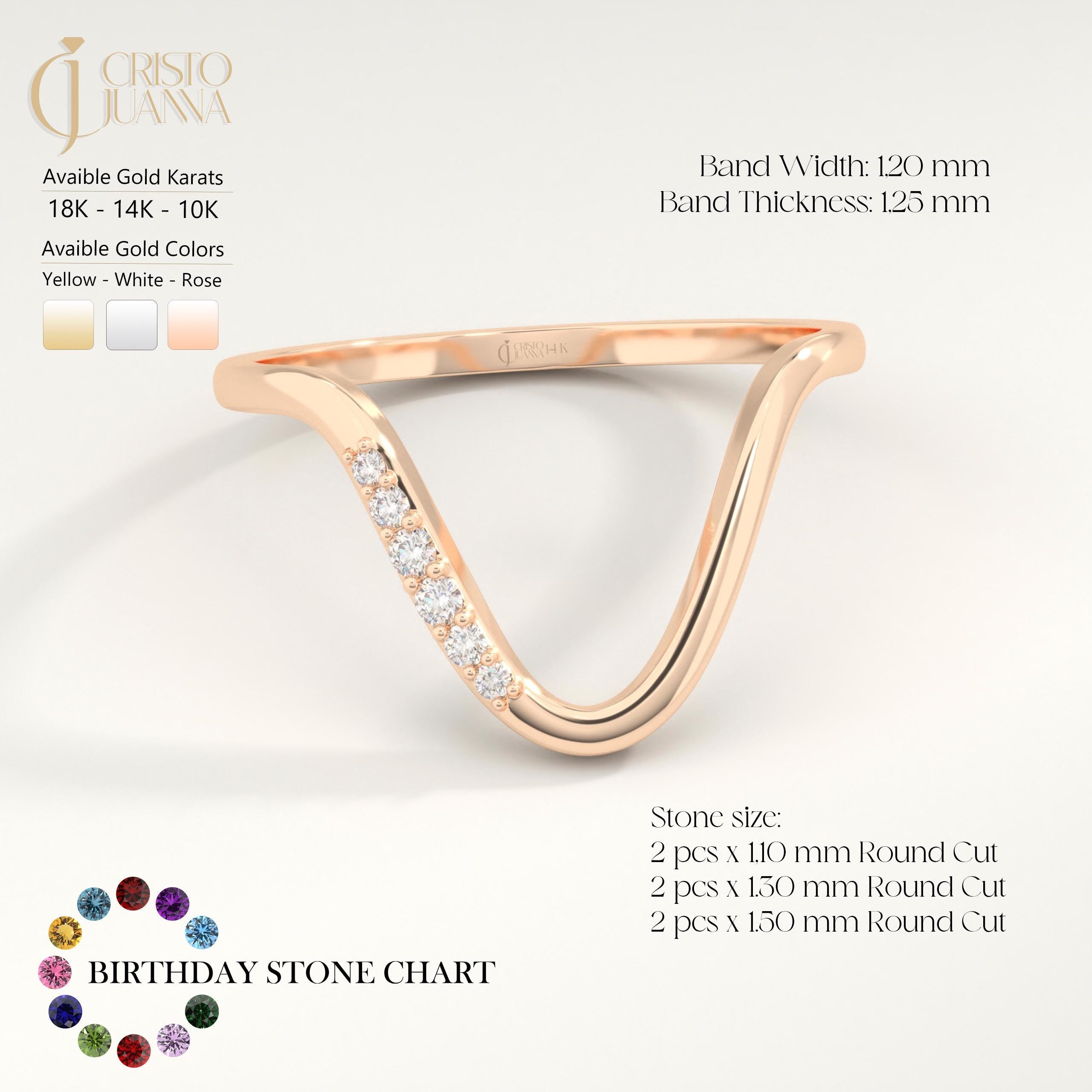 Vanki Diamond Wave Ring 💎 10K / 14K / 18K Solid Gold – Deep V Chevron Moissanite Band
Make a statement with this elegant deep V ring featuring a rhythmic wave of sparkling diamonds or moissanites. Perfectly contoured to nest with engagement rings or worn solo for a minimalist sparkle.