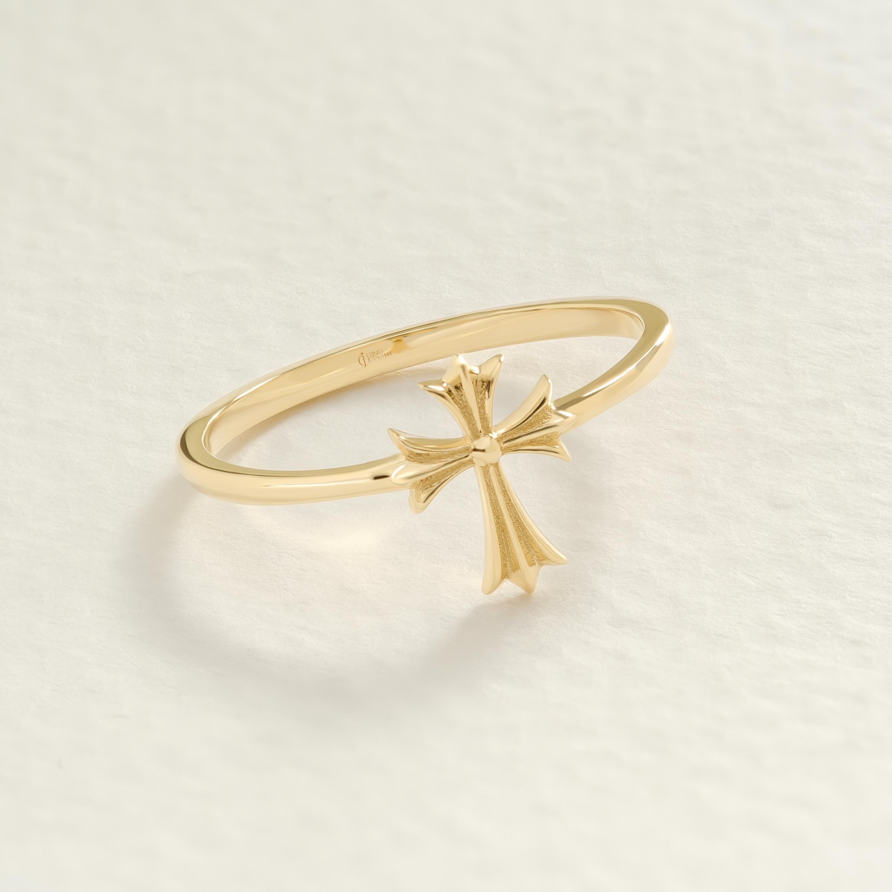 Rosary Cross Ring – 14K Solid Gold Vertical Faith Band 💛✝️
This dainty rosary-inspired cross ring is a graceful symbol of faith and devotion. Crafted in 14K solid gold, it's the perfect piece for everyday wear, religious milestones, or meaningful Christian gifts for women.