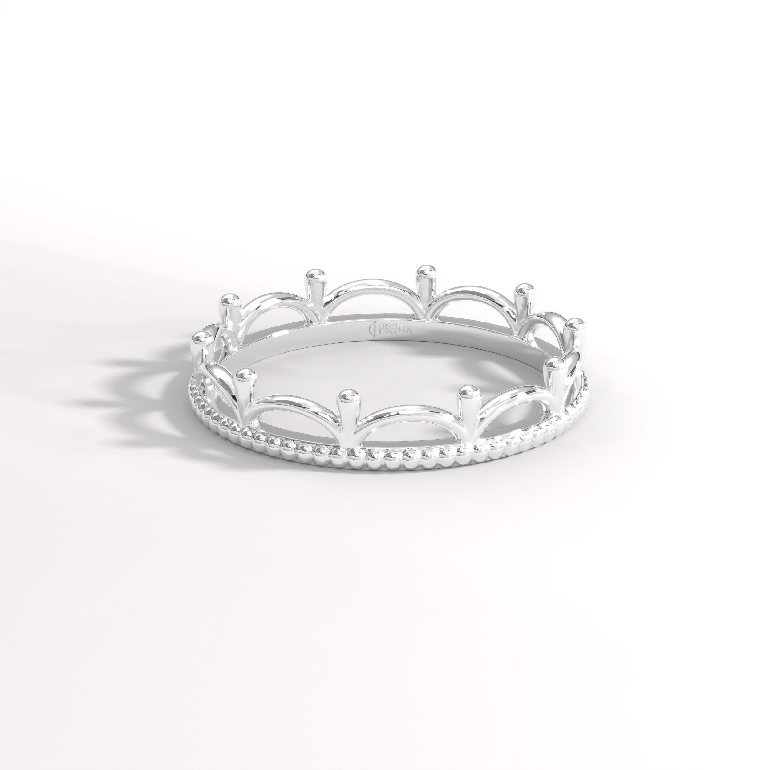 👑 Princess Crown Ring | Dainty 14K Solid Gold Full Eternity Band

Step into a fairytale with this Princess Crown Ring, inspired by royal elegance and timeless symbolism. Designed with a graceful royal curve crown silhouette, this ring represents love, strength, and commitment—perfect for those who want to feel like a queen every day. Handcrafted in solid gold, it blends delicate beauty with a bold crown-inspired design, making it ideal for both daily wear and meaningful occasions.