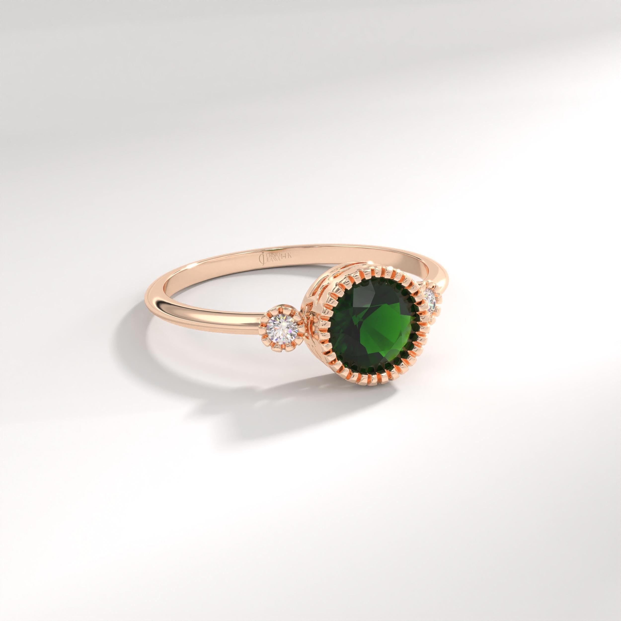✨ 14K Solid Gold Emerald Ring with Side Diamond Accents
Dainty Birthstone Ring with Tiny Moissanite Option – Vintage Inspired Green Gemstone Ring for Women

Celebrate timeless elegance with this vintage-inspired emerald ring, crafted in solid gold and designed to sparkle with delicate side stones. Its slim band and classic silhouette make it perfect for everyday wear or meaningful occasions.