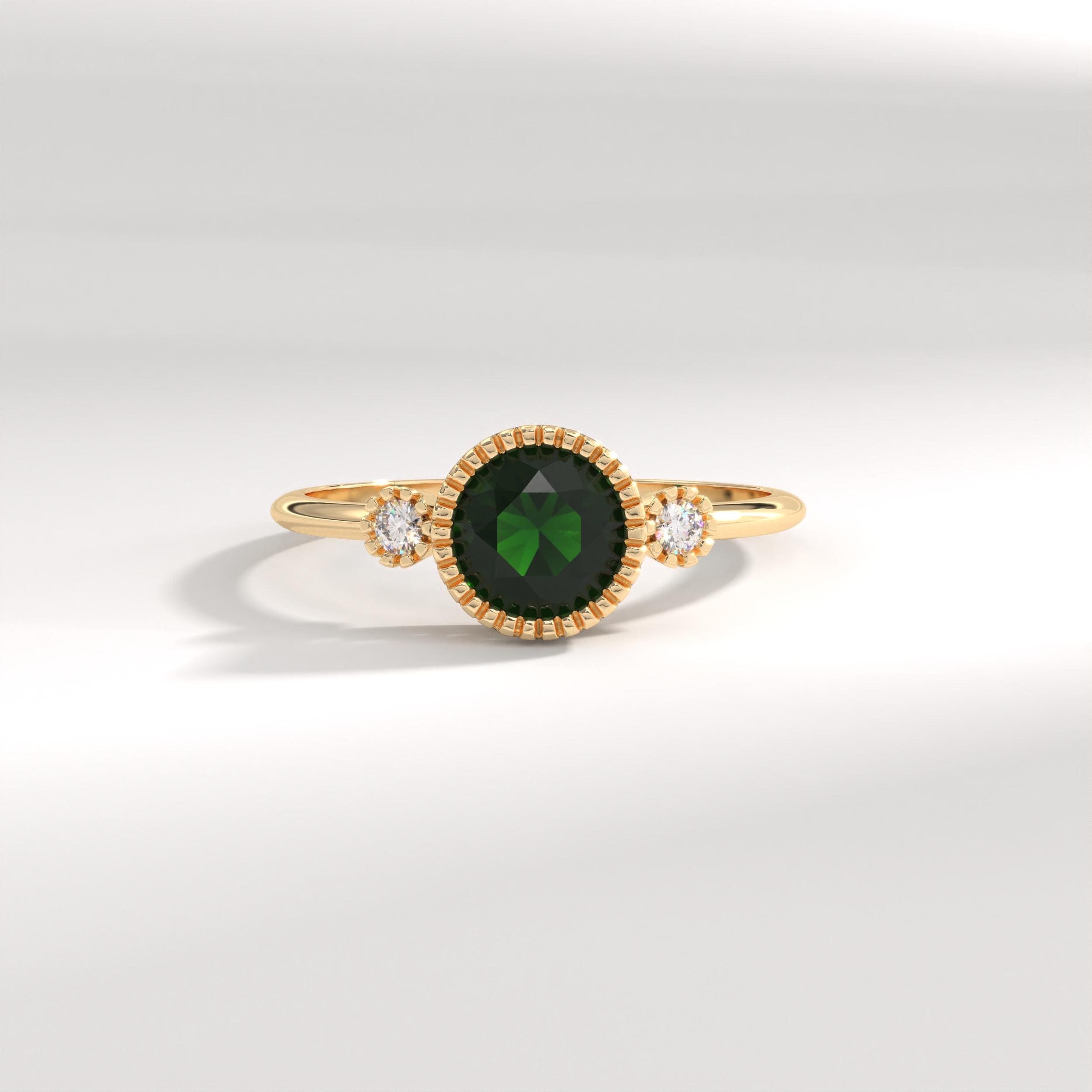✨ 14K Solid Gold Emerald Ring with Side Diamond Accents
Dainty Birthstone Ring with Tiny Moissanite Option – Vintage Inspired Green Gemstone Ring for Women

Celebrate timeless elegance with this vintage-inspired emerald ring, crafted in solid gold and designed to sparkle with delicate side stones. Its slim band and classic silhouette make it perfect for everyday wear or meaningful occasions.