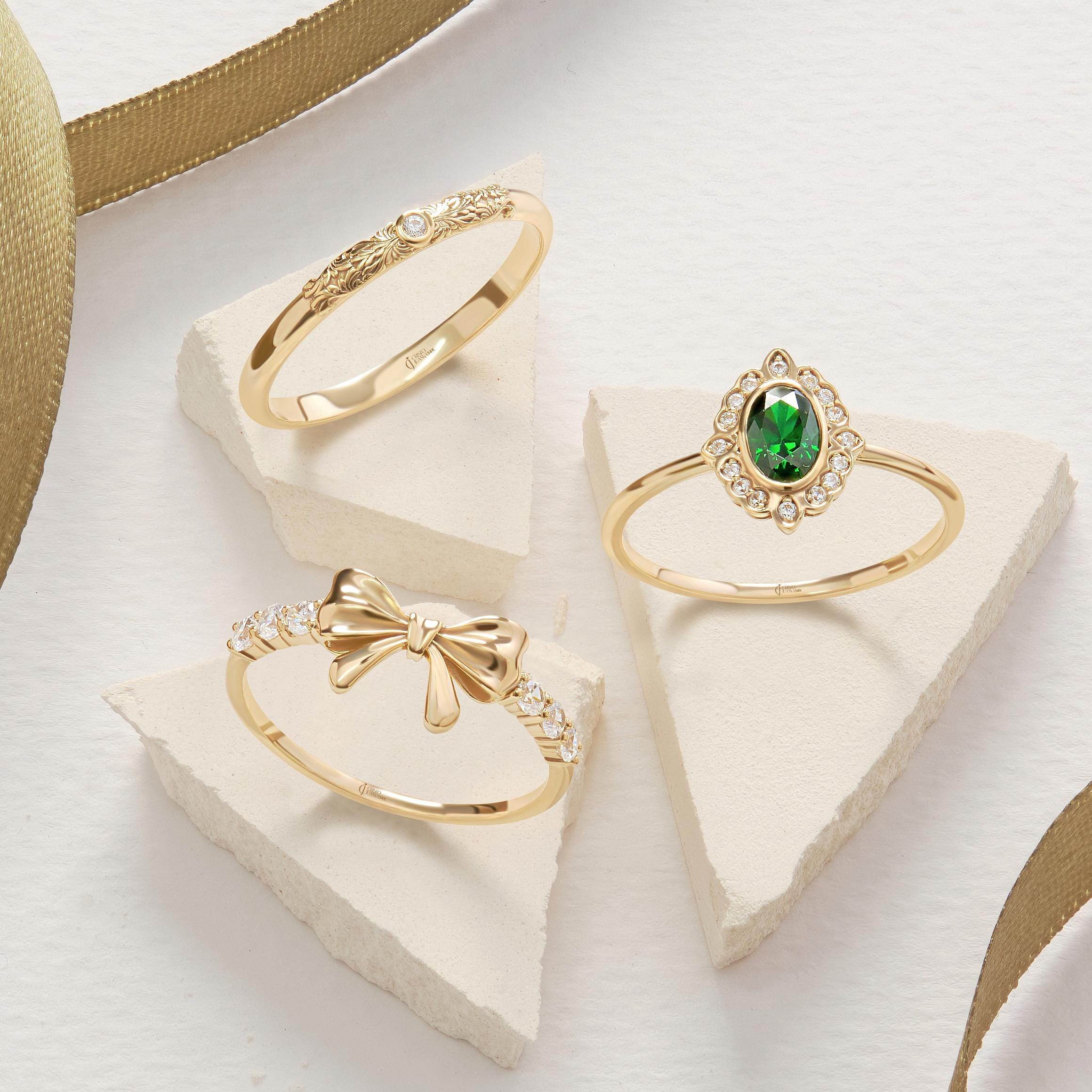 14K Solid Gold Peridot Ring, Oval Birthstone Ring with Side Diamond Band, Peridot Green Gemstone Rings for Women