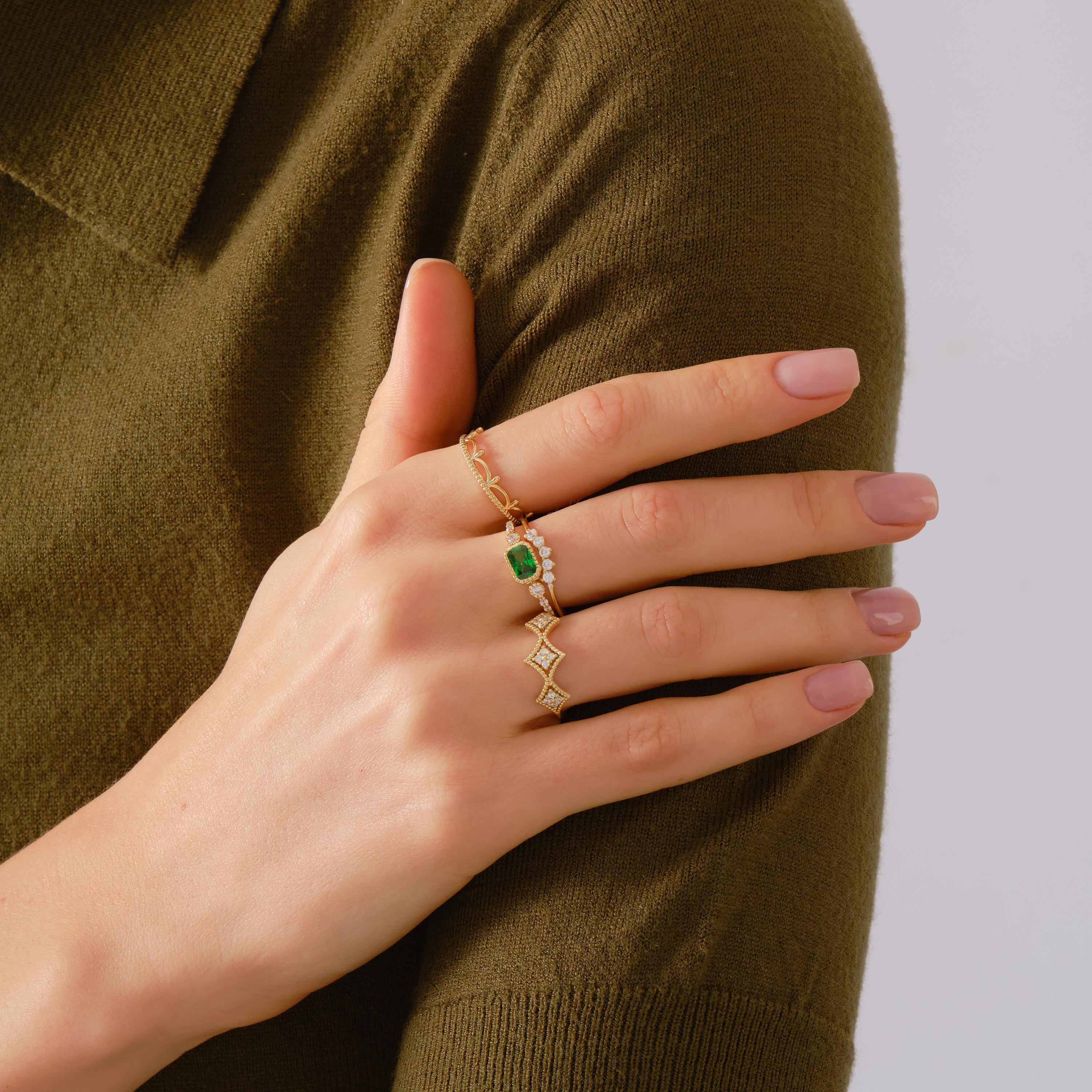 14K Solid Gold Peridot Ring, Oval Birthstone Ring with Side Diamond Band, Peridot Green Gemstone Rings for Women