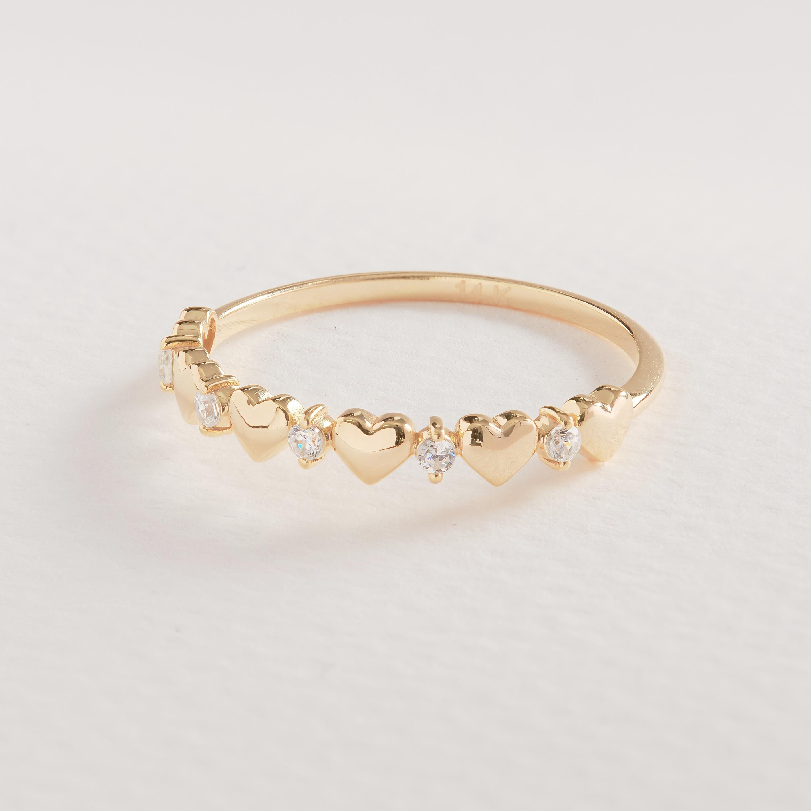 Floral Diamond Ring 14K Solid Gold Chevron Band, Flower Wedding Band with Tiny Moissanite Ivy Band