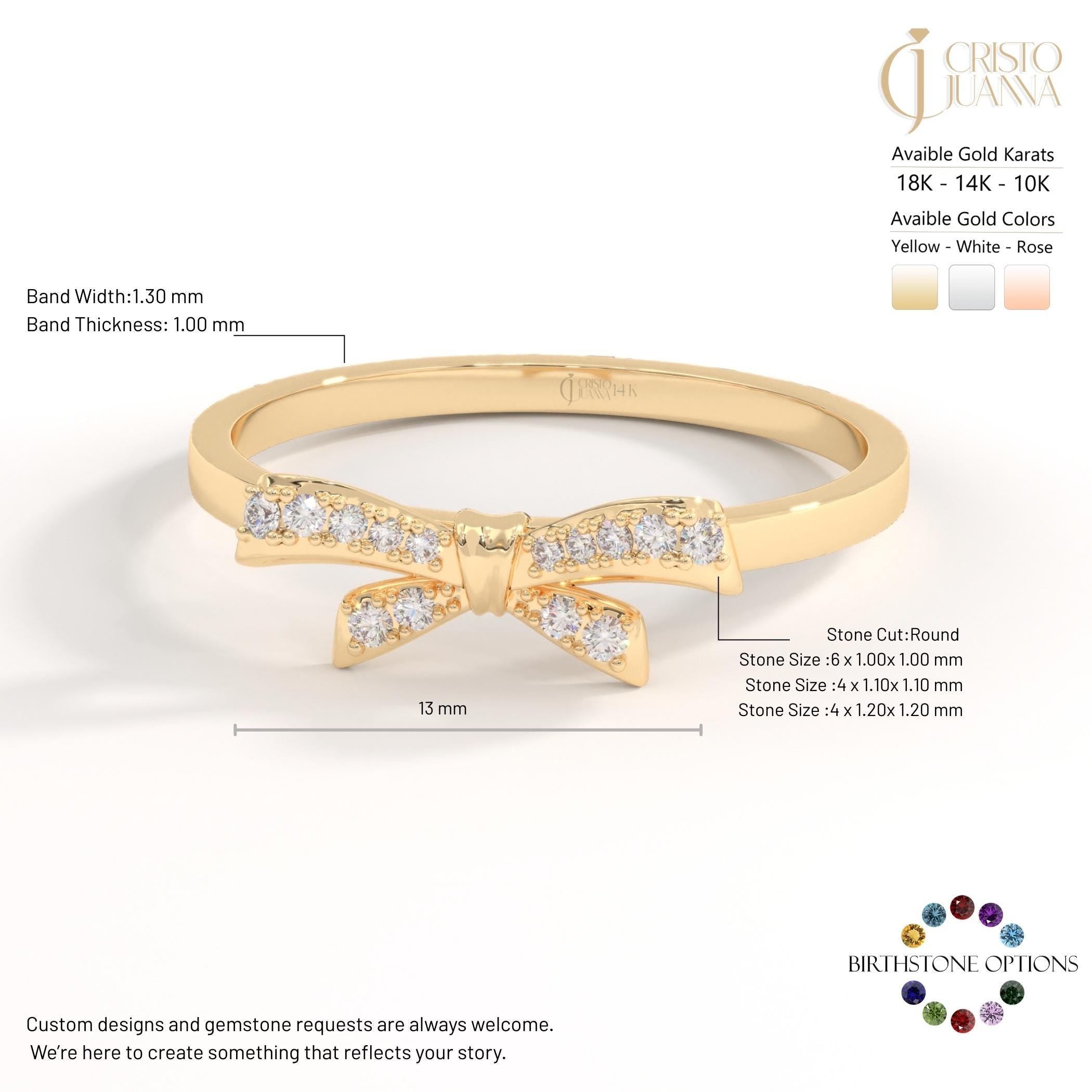 ✨ 14K Solid Gold Ribbon Ring – Dainty Diamond Bowtie Ring for Women
Little Bowknot Ring • Symbol of Love, Friendship & Soulmates

Graceful, feminine, and full of meaning 🤍 This dainty ribbon bowtie ring is designed to symbolize unbreakable bonds—perfect for soulmates, best friends, or a heartfelt gift for someone special. Its elegant bow shape and delicate sparkle make it ideal for everyday wear.