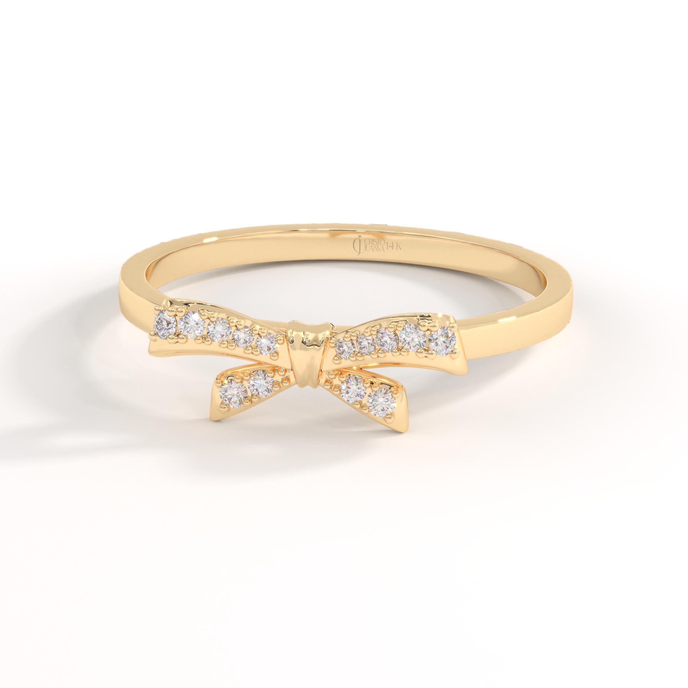 ✨ 14K Solid Gold Ribbon Ring – Dainty Diamond Bowtie Ring for Women
Little Bowknot Ring • Symbol of Love, Friendship & Soulmates

Graceful, feminine, and full of meaning 🤍 This dainty ribbon bowtie ring is designed to symbolize unbreakable bonds—perfect for soulmates, best friends, or a heartfelt gift for someone special. Its elegant bow shape and delicate sparkle make it ideal for everyday wear.